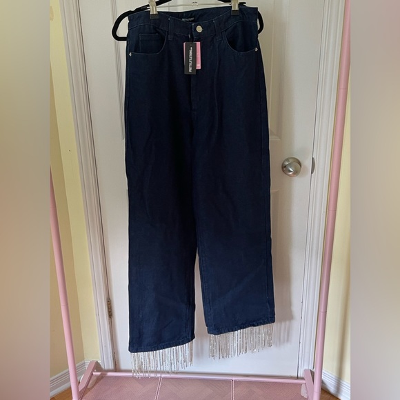 PLT Straight Leg Jeans - Diamanté Tassel Hem - Picture 8 of 14